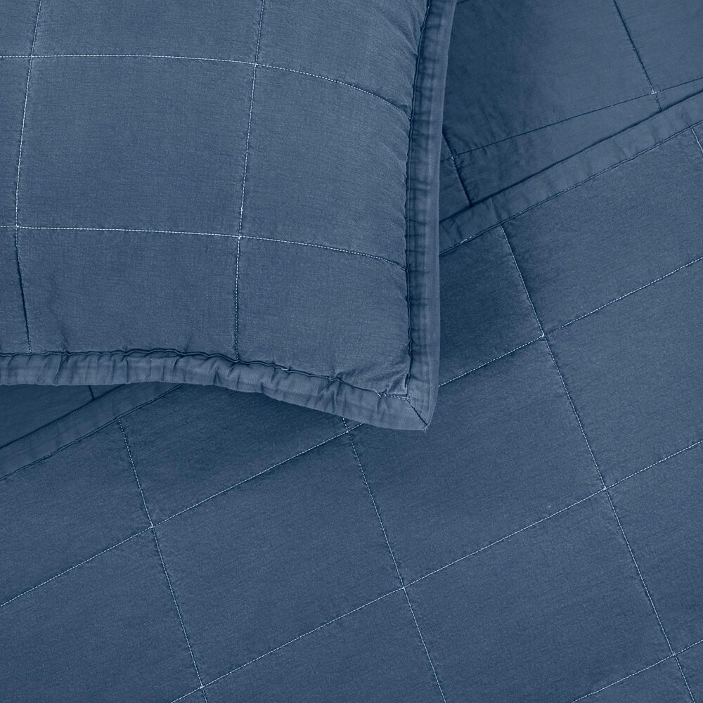 Ann Gish Cotton Canvas 30" x 36" Throw Pillow in Denim, , large