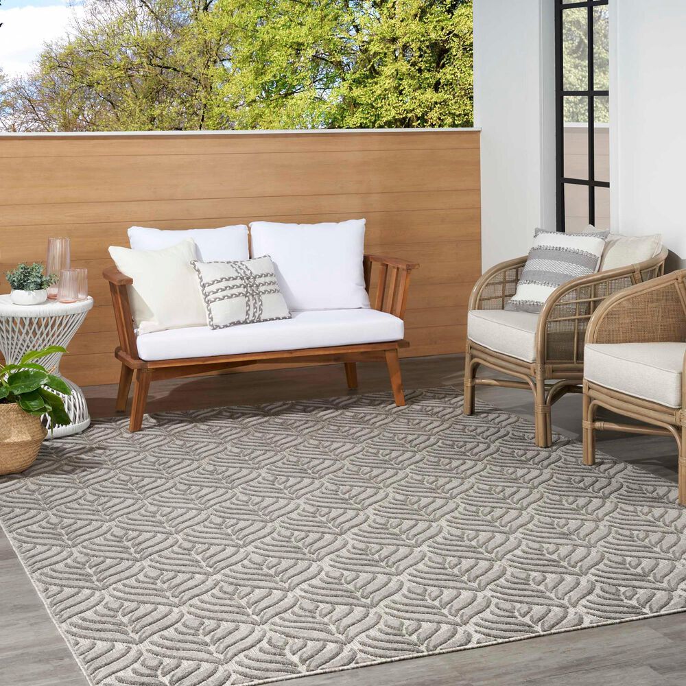 Nourison Aloha 7&#39; x 10&#39; Charcoal Indoor/Outdoor Area Rug, , large