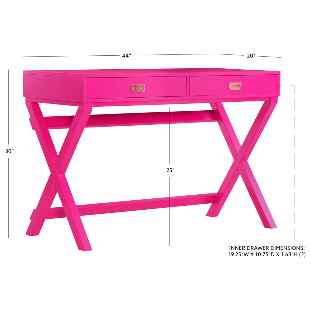 Linon Home Decor Peggy Writing Desk in Raspberry Pink, , large