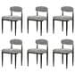 Morden Fort Modern Boucle Side Chair with Grey Cushion in Black and Gold (Set of 6), , large