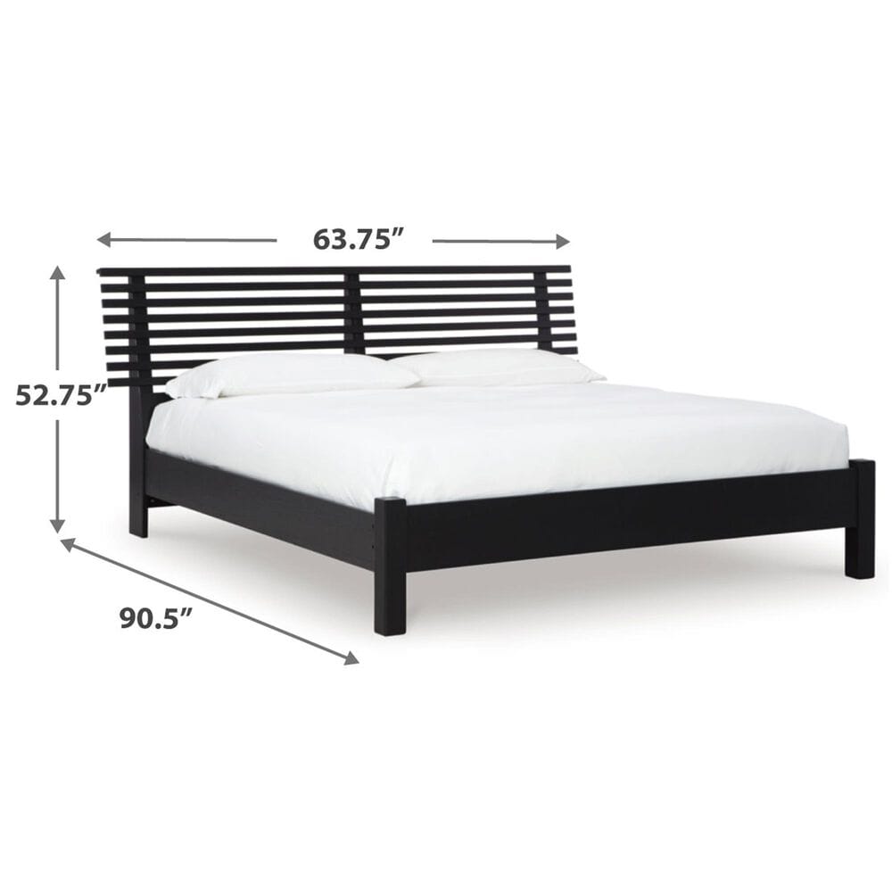 Ashley Danziar Queen Slat Panel Bed in Matte Black, , large