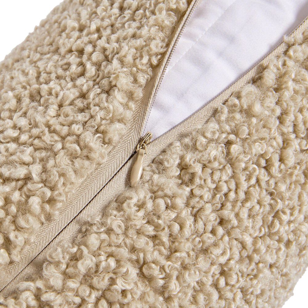 HiEnd Accents Teddy 14&quot; x 36&quot; Throw Lumbar Pillow in Cream, , large