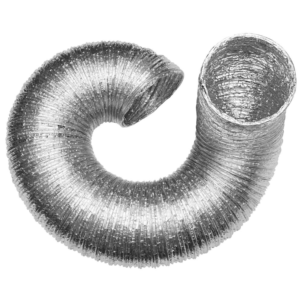 Electric Dryer Duct Kit with 4-Wire Cord, 8' Hybrid Vent Duct and Clamps in Black and Silver, , large
