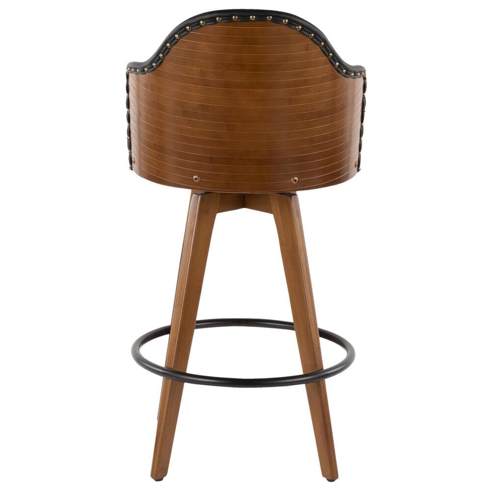 Lumisource Ahoy Swivel Counter Stool in Walnut and Black, , large
