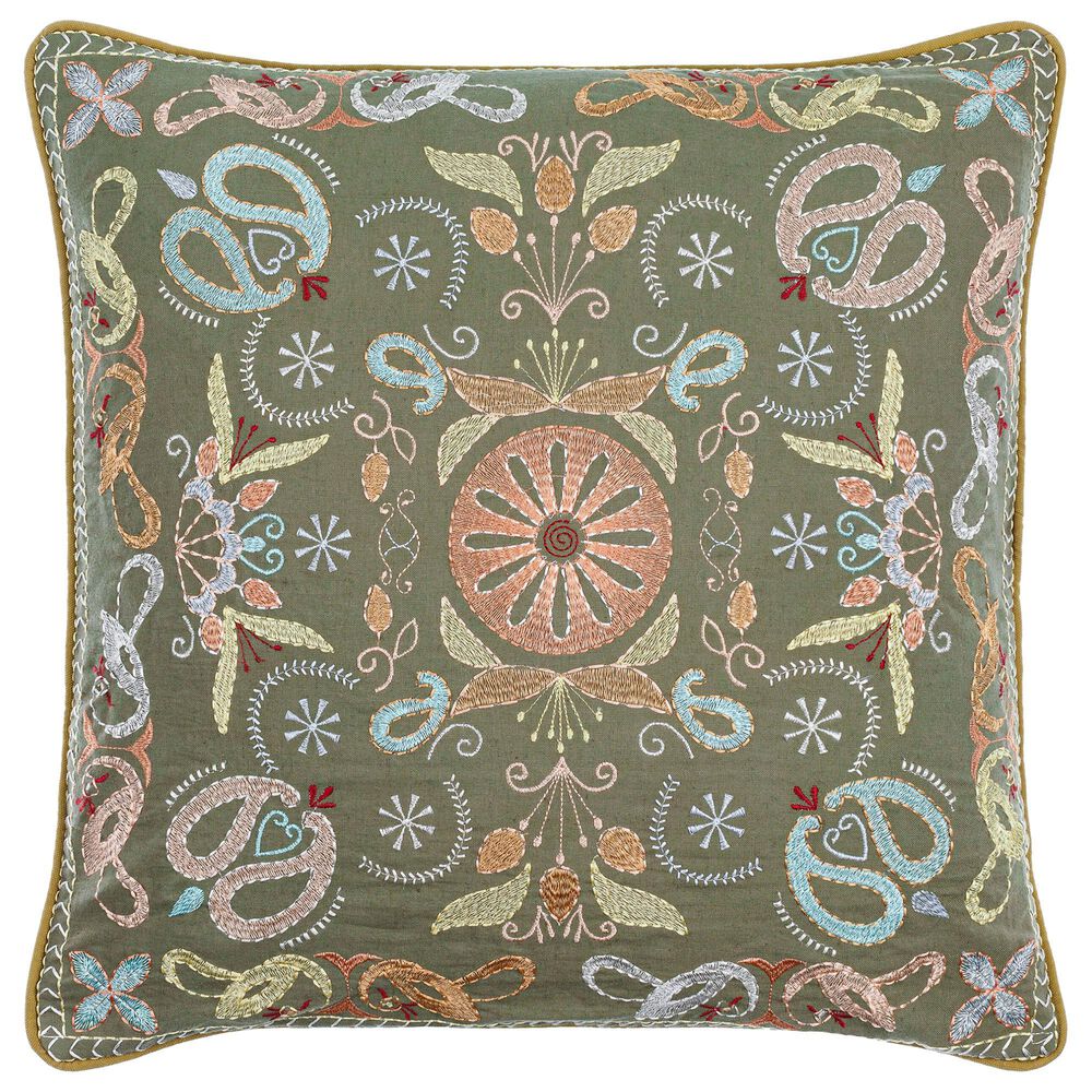 Surya Millie Kay 20" Square Throw Pillow in Grey, Pearl, Camel and Khaki, , large
