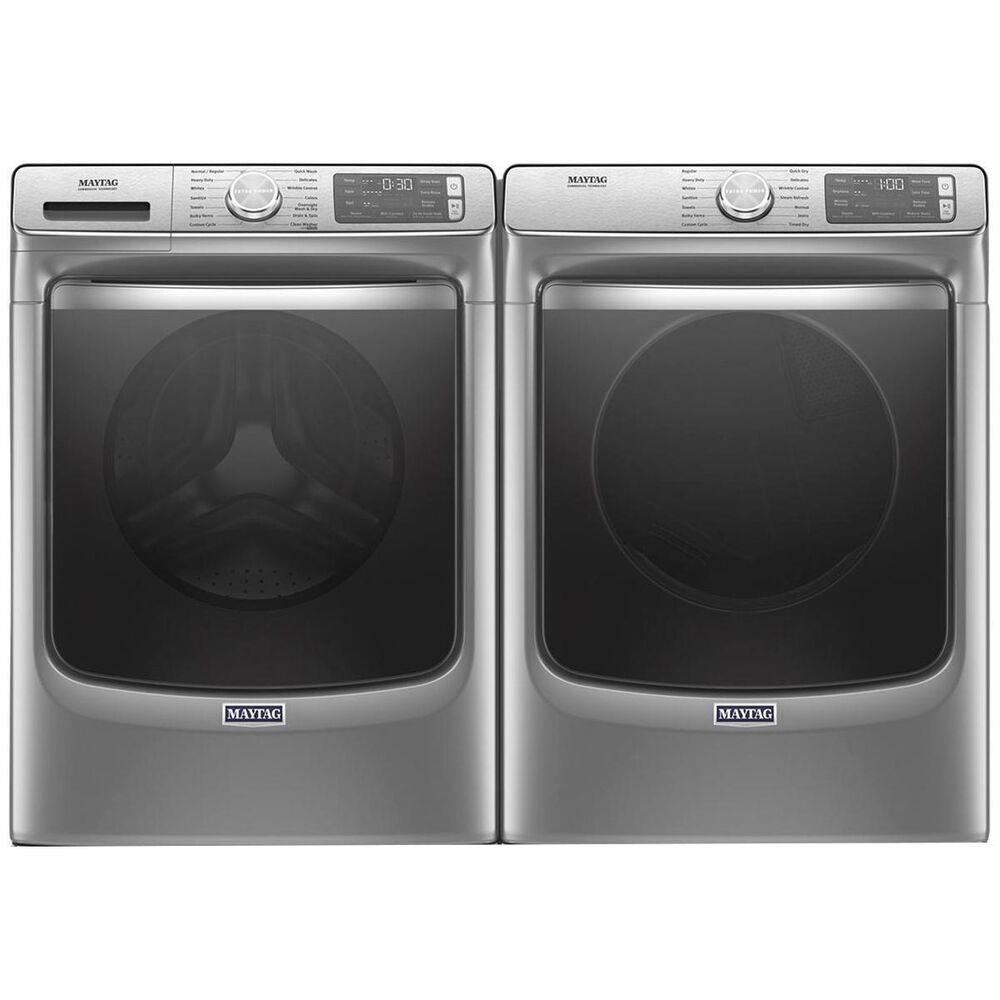 Maytag 5.0 Cu. Ft. Front Load Washer with Steam and 7.3 Cu. Ft. Electric Dryer in Metallic Slate, , large