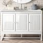James Martin Vanities Athens 48" Single Bathroom Vanity in Glossy White with 3 cm Eternal Jasmine Pearl Quartz Top and Rectangular Sink, , large