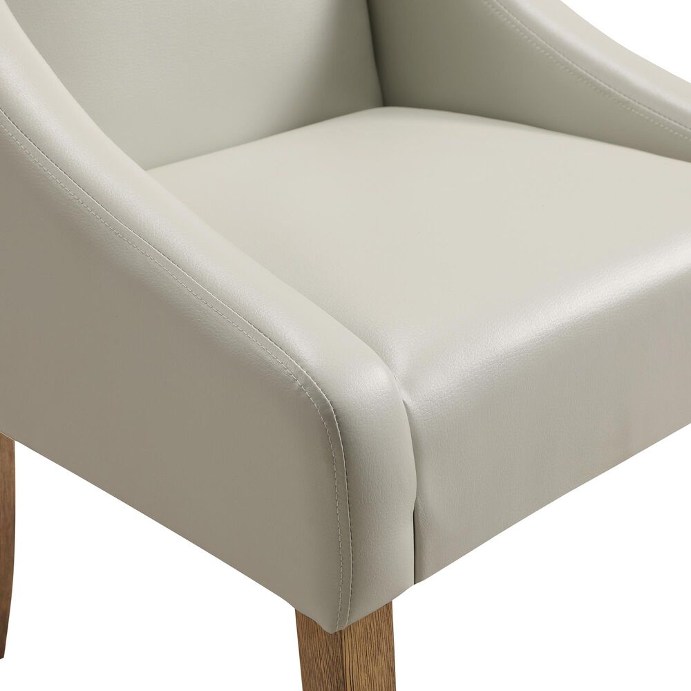 Office Star Products Monarch Side Chair with Cream Faux Leather Cushion in Light Oak, , large