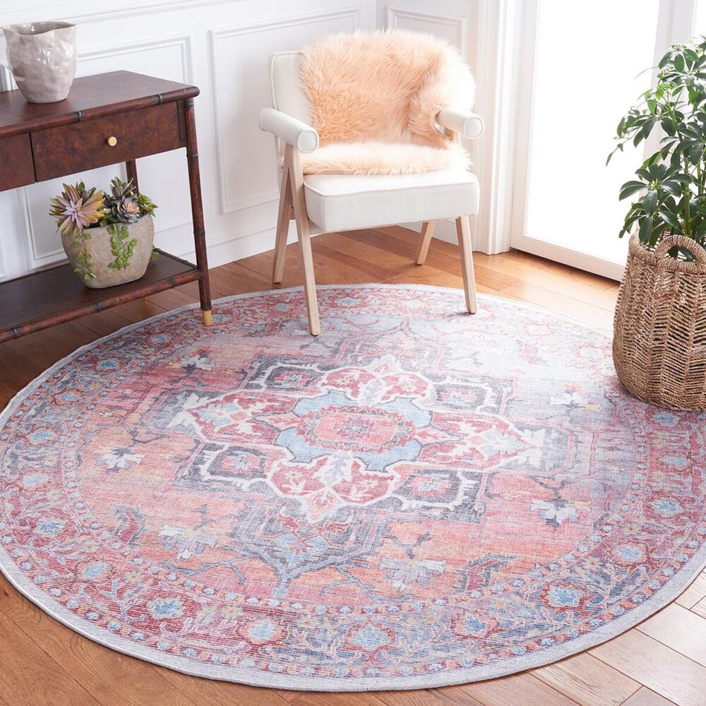 Safavieh Serapi  6&#39;7&quot; Round Rust and Ivory Area Rug, , large