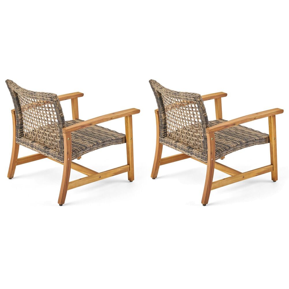 Hearth and Haven Hampton Club Chair in Natural and Gray &#40;Set of 2&#41;, , large