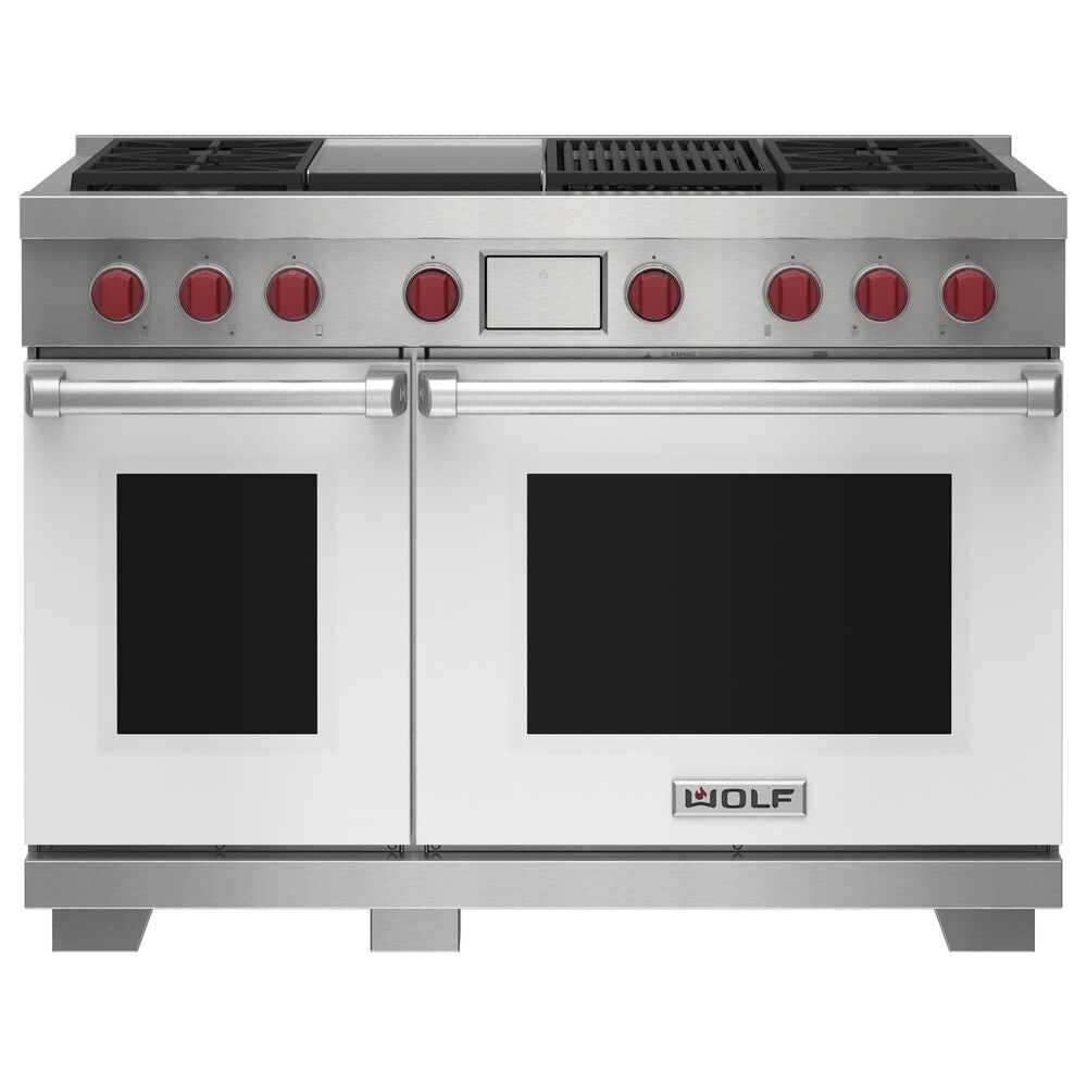 Wolf 7.8 Cu. Ft. Freestanding Dual Fuel Range in White and Stainless Steel, , large