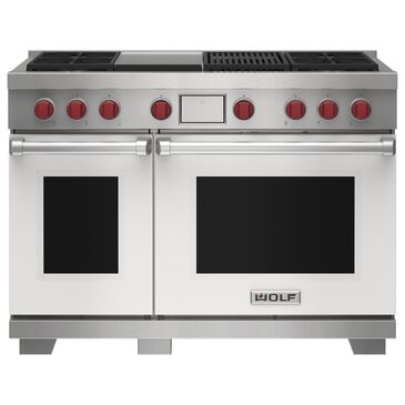 Wolf 7.8 Cu. Ft. Freestanding Dual Fuel Range in White and Stainless Steel, , large