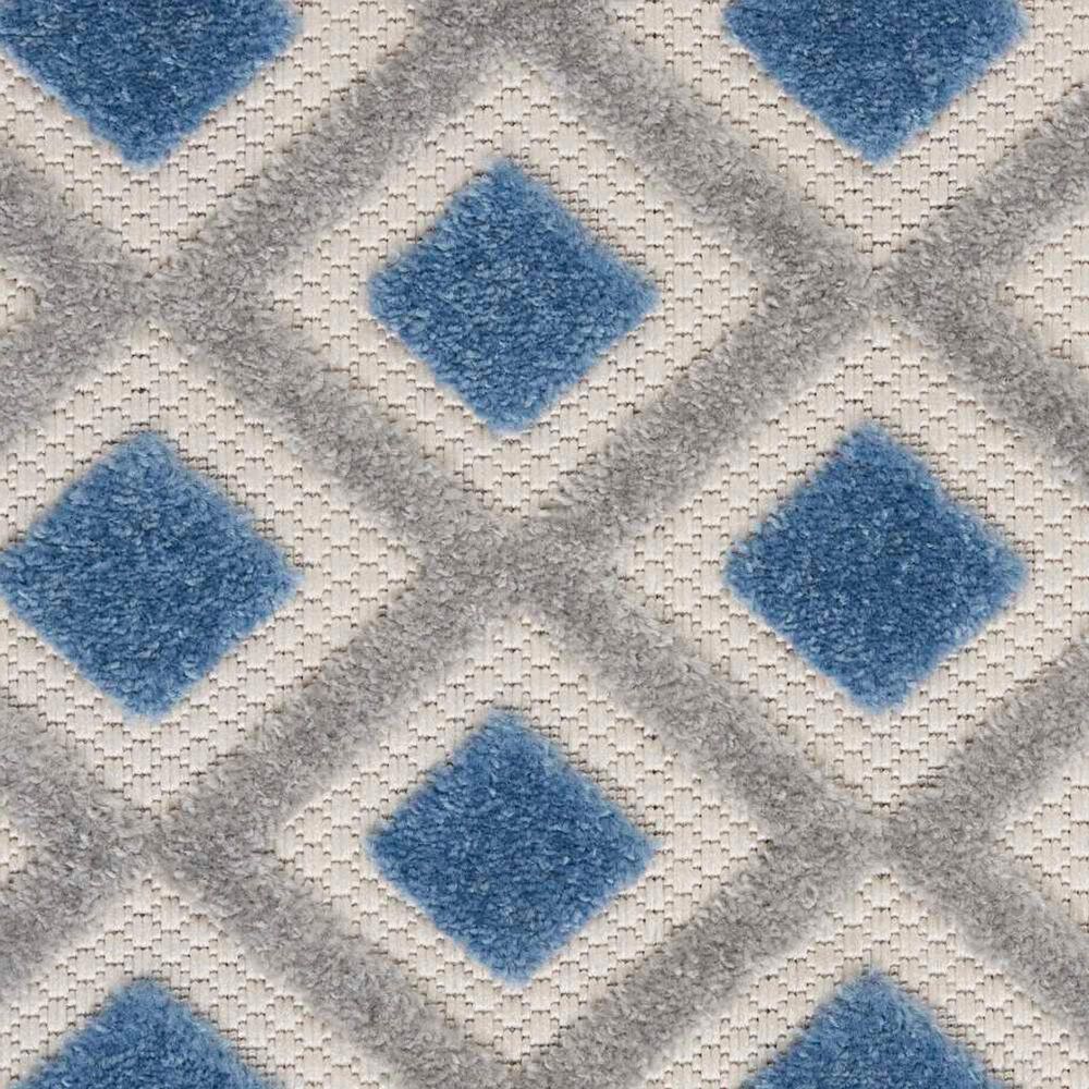 Nourison Aloha ALH26 2&#39;3&quot; x 10&#39; Blue and Grey Indoor/Outdoor Runner, , large