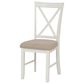 Linon Home Decor Jane Side Chair with Light Tan Cushion in Vanilla White, , large