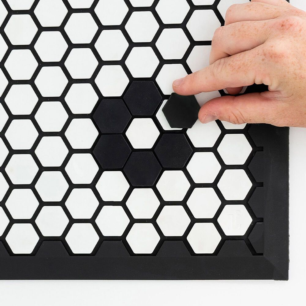 Pattern Brands Tile Mat 1.5&quot; x 2.5&quot; White Door Mat, , large