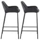 LumiSource Daniella Bar Stool with Black Faux Leather Upholstery in Black (Set of 2), , large