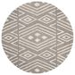 Safavieh Micro-Loop Southwestern 5" Round Grey and Ivory Area Rug, , large