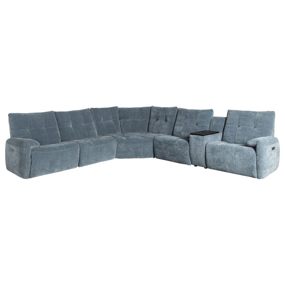 Aurora Furnishings 6-Piece Power Reclining Sectional with Power Headrests, , large