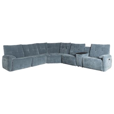 Aurora Furnishings 6-Piece Power Reclining Sectional with Power Headrests, , large