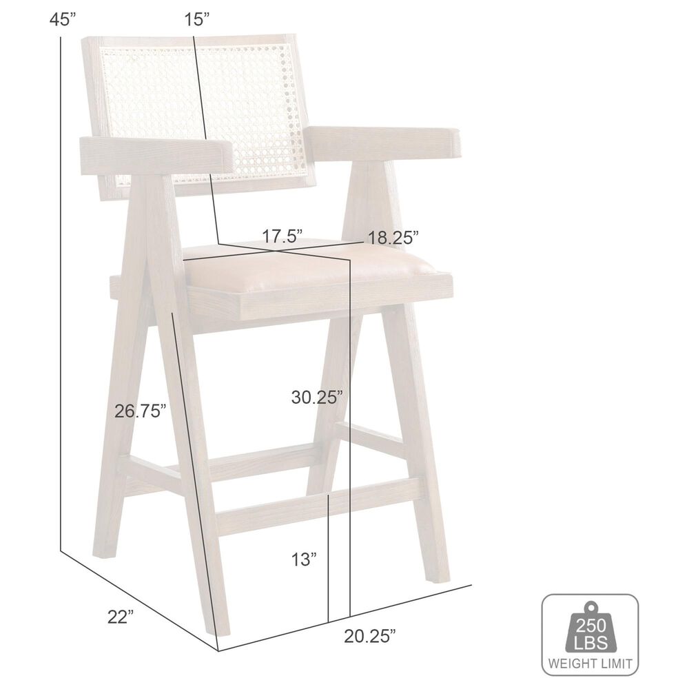 Armen Living Harley 30" Bar Stool in Nutmeg Brown, , large