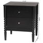 Baxton Studio Lucera 2-Drawer Bobbin Nightstand in Black, , large