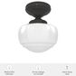Hunter Saddle Creek 1-Light Mini Semi Flush with Shiny Cased White Glass in Noble Bronze, , large