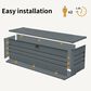 Hearth and Haven 260-Gallon Outdoor Metal Deck Box with Lockable Design in Carbon Black, , large