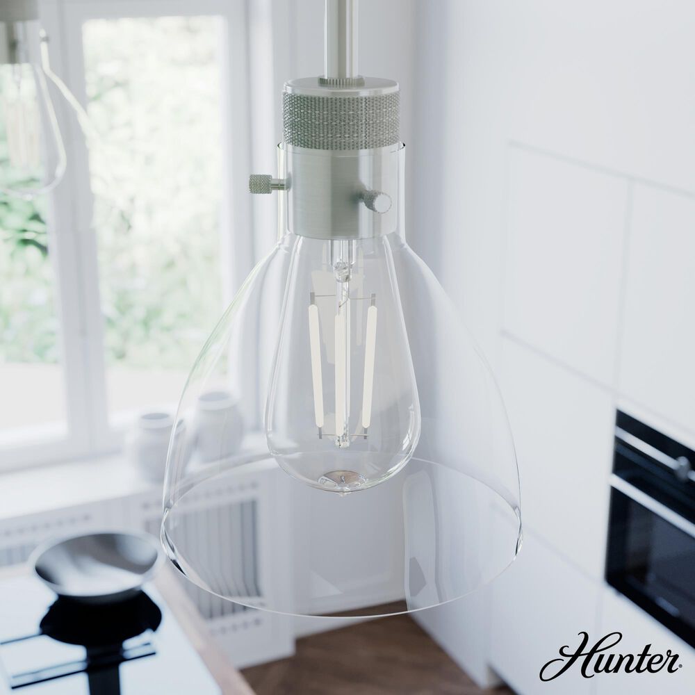 Hunter Van Nuys 1-Light Mini Pendant in Brushed Nickel, , large