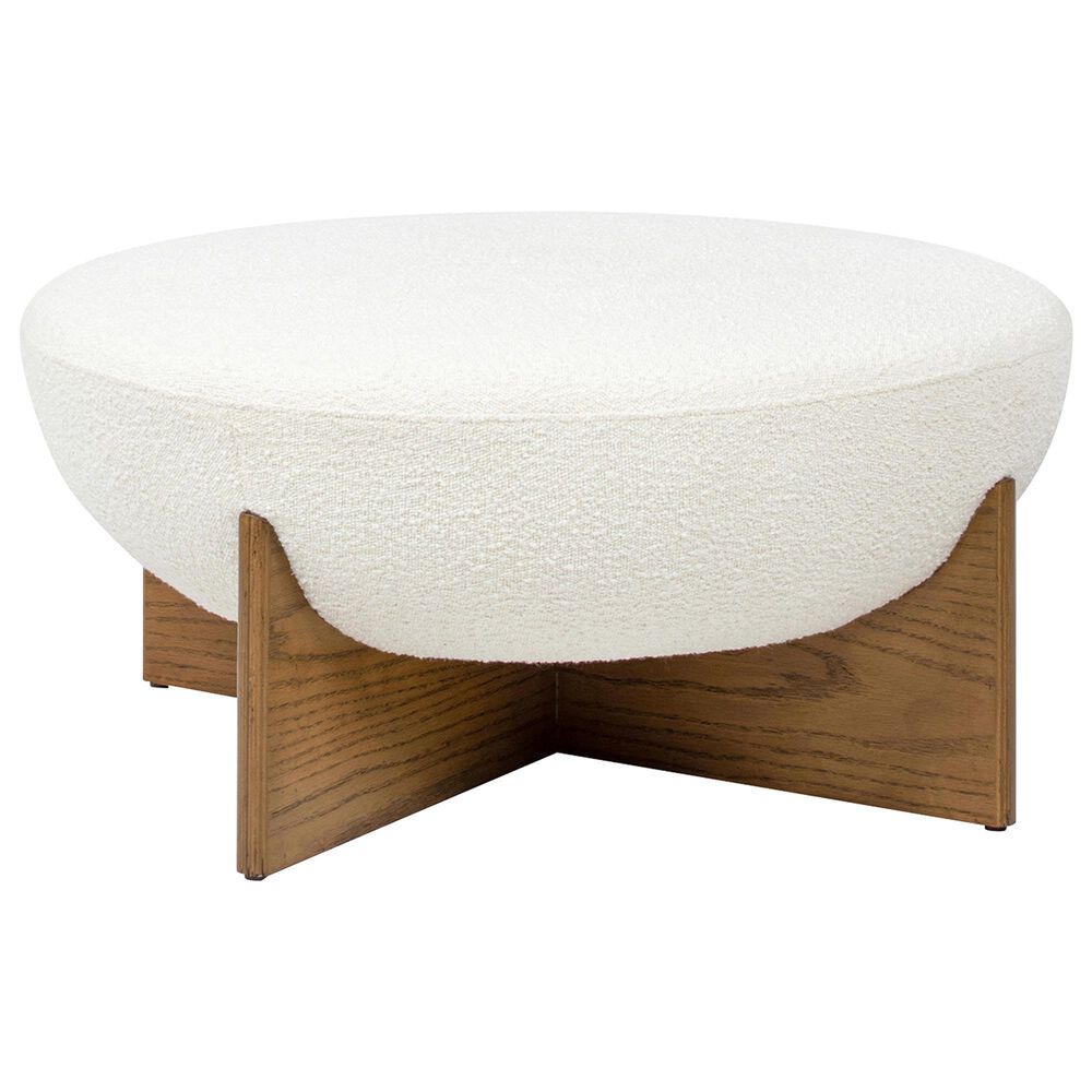 Jennifer Taylor Home Bali Upholstered Cocktail Ottoman in Ivory White, , large