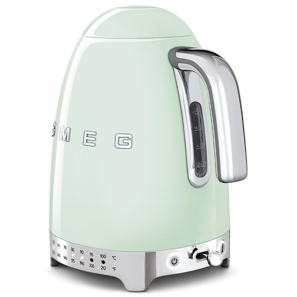 Smeg 1.7L Stainless Steel Retro Style Electric Kettle in Pastel Green, , large