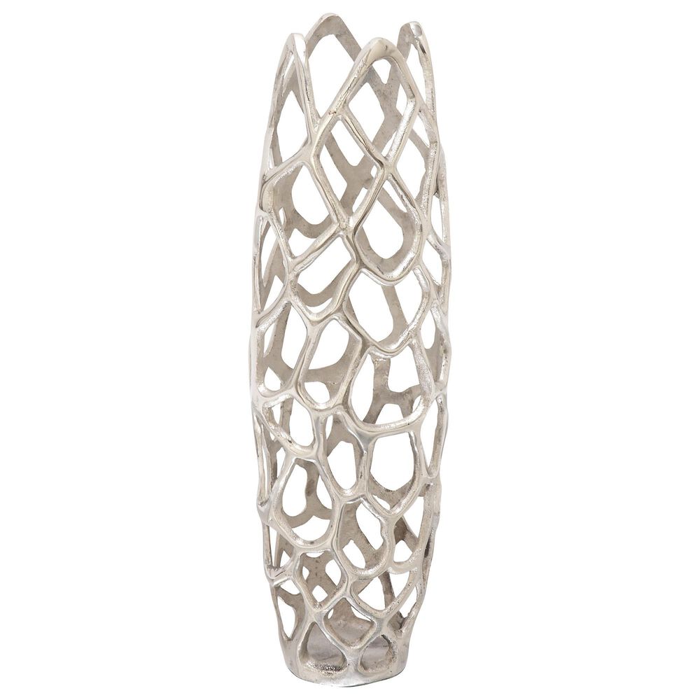 Maple and Jade 26" x 8" Net Mesh Vase in Silver, , large