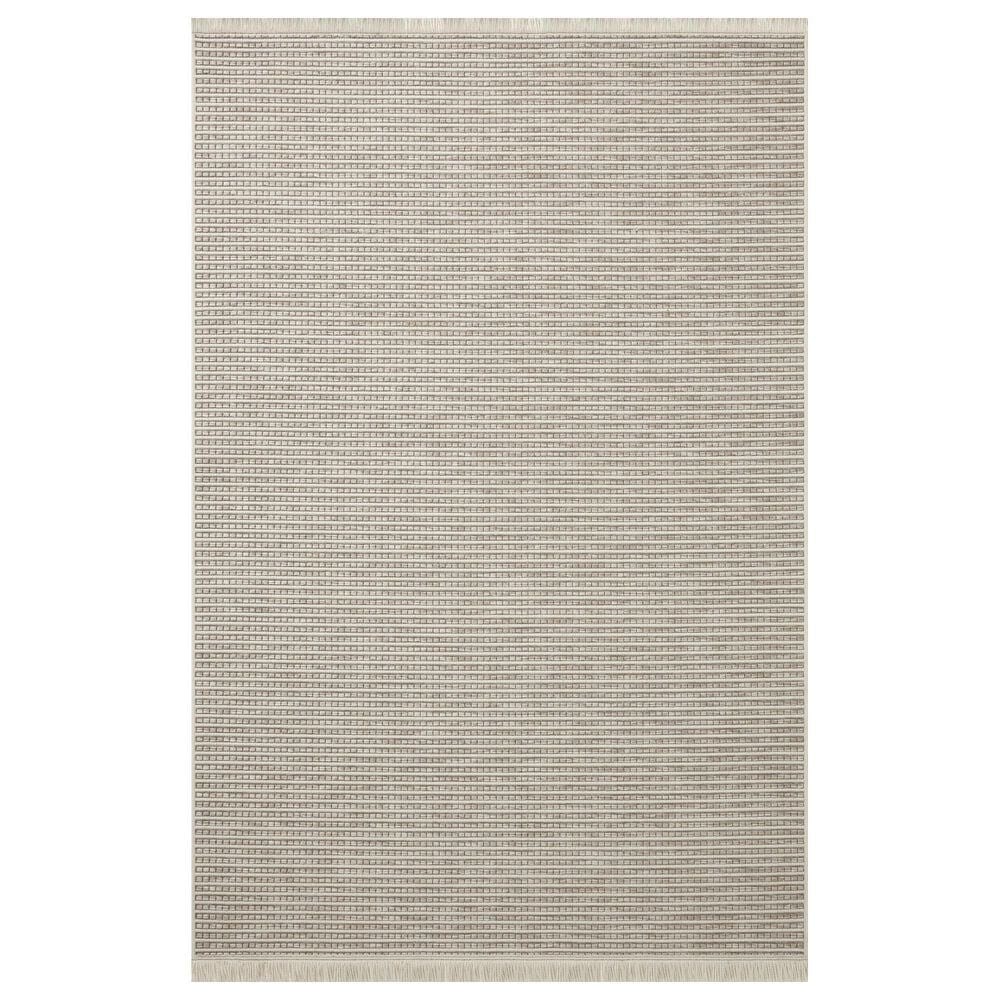 Amber Lewis x Loloi Malibu MAB-04 11"4" x 15" Ivory and Dove Indoor/Outdoor Area Rug, , large