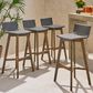 Noble House La Brea Patio Barstool in Gray (Set of 4), , large