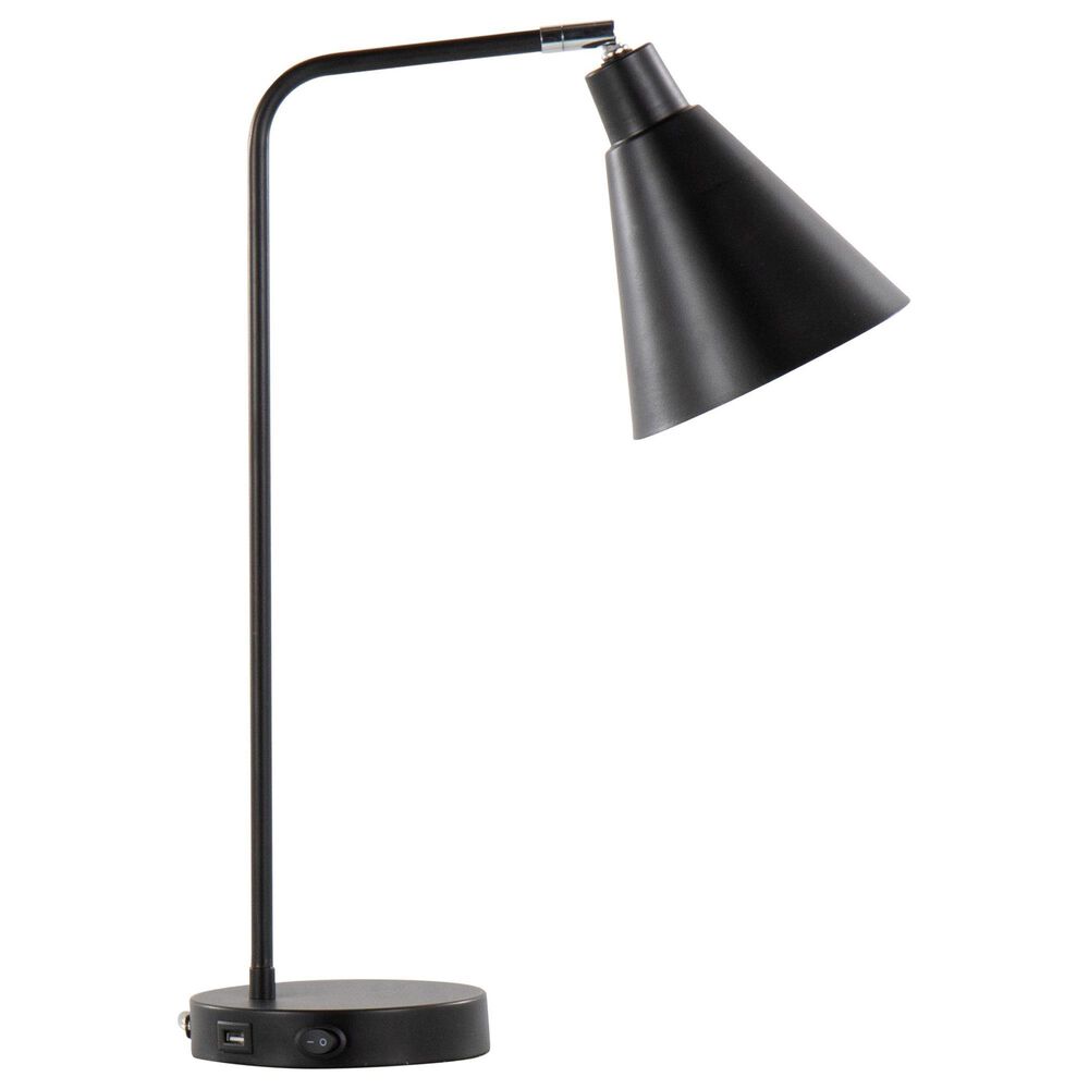 Grandview Gallery Pix Metal Task Lamp with USB in Matte Black and Chrome, , large