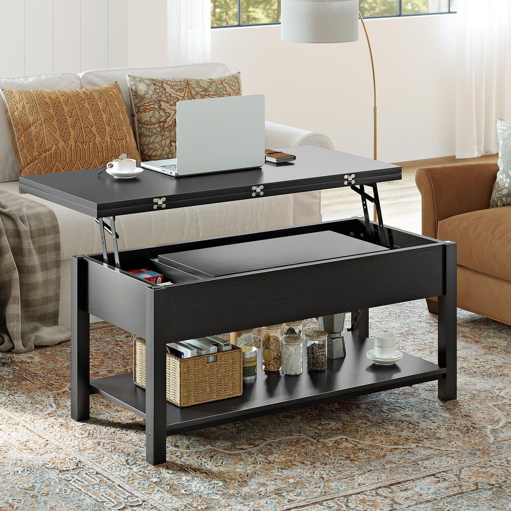 HOMLUX Lift Top Coffee Table in Black, , large