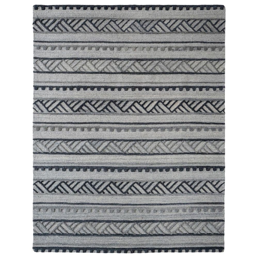 Capel Criss-Cross 9300RS05000800330 5" 0" x 8" 0" Graphite Area Rug, , large