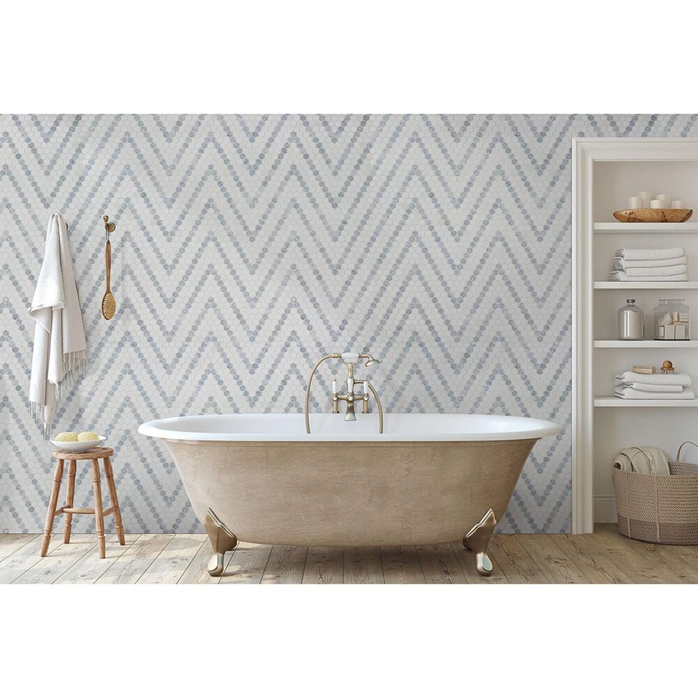 MS International Azula Sazi 1&quot; Hexagon on 11&quot; x 14&quot; Marble Mosaic Sheet, , large