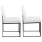 Lumisource Fuji Dining Chair with White Faux Leather Cushion in Black (Set of 2), , large