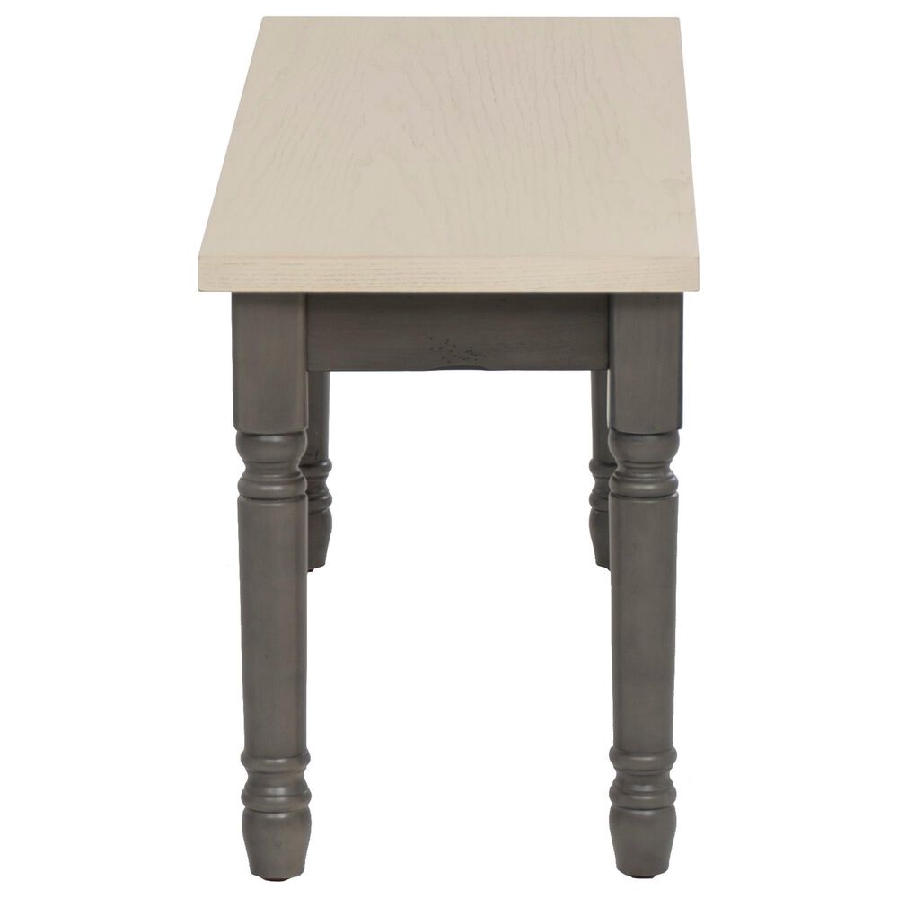 Linon Home Decor Willow Dining Bench in Smokey White and Dark Grey, , large