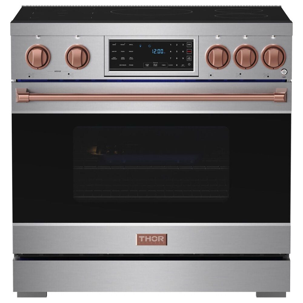 Thor Kitchen Gordon Ramsay 6.0 Cu. Ft. Professional Induction Range with Rose Gold Color Kit Assembly in Stainless Steel, , large