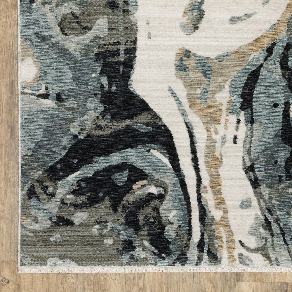 Oriental Weavers Echo ECH07 Blue and Ivory 7&#39;10&quot; x 10&#39;10&quot; Area Rug, , large