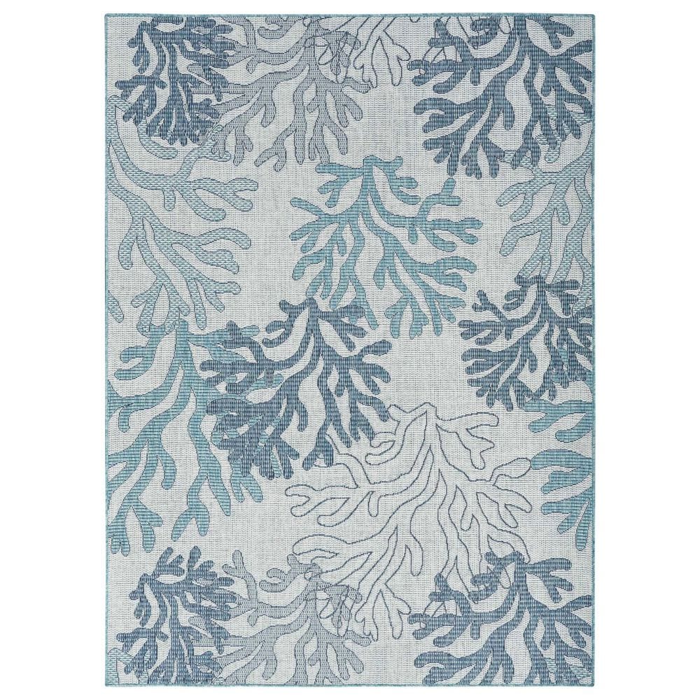 Nourison Garden Oasis Nautical Blue 5" x 7" Indoor/Outdoor Area Rug, , large