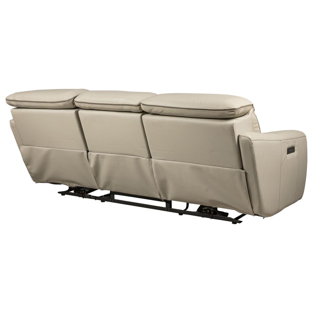Superb Leather Power Motion Sofa with Power Headrest in Myrtle Light Grey, , large