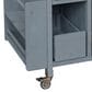 HOMLUX Farmhouse Rolling Outdoor Kitchen Cart with Stainless Steel Top in Blue Gray, , large