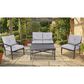 Global Note Collections Raleigh 4-Piece Patio Chat Set in Smoke Grey, , large