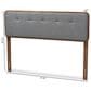 Baxton Studio Palina Full Headboard with Dark Grey Upholstered in Walnut Brown, , large