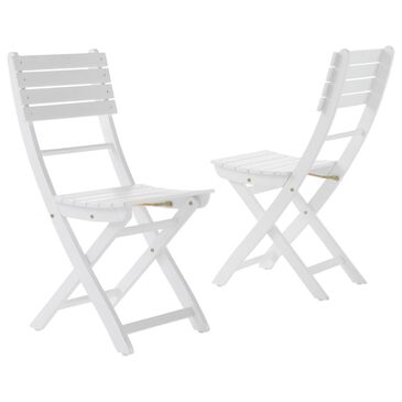 Noble House Positano Patio Folding Dining Chair in White (Set of 2), , large