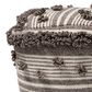 Baxton Studio Eligah Pouf in Ivory and Brown, , large