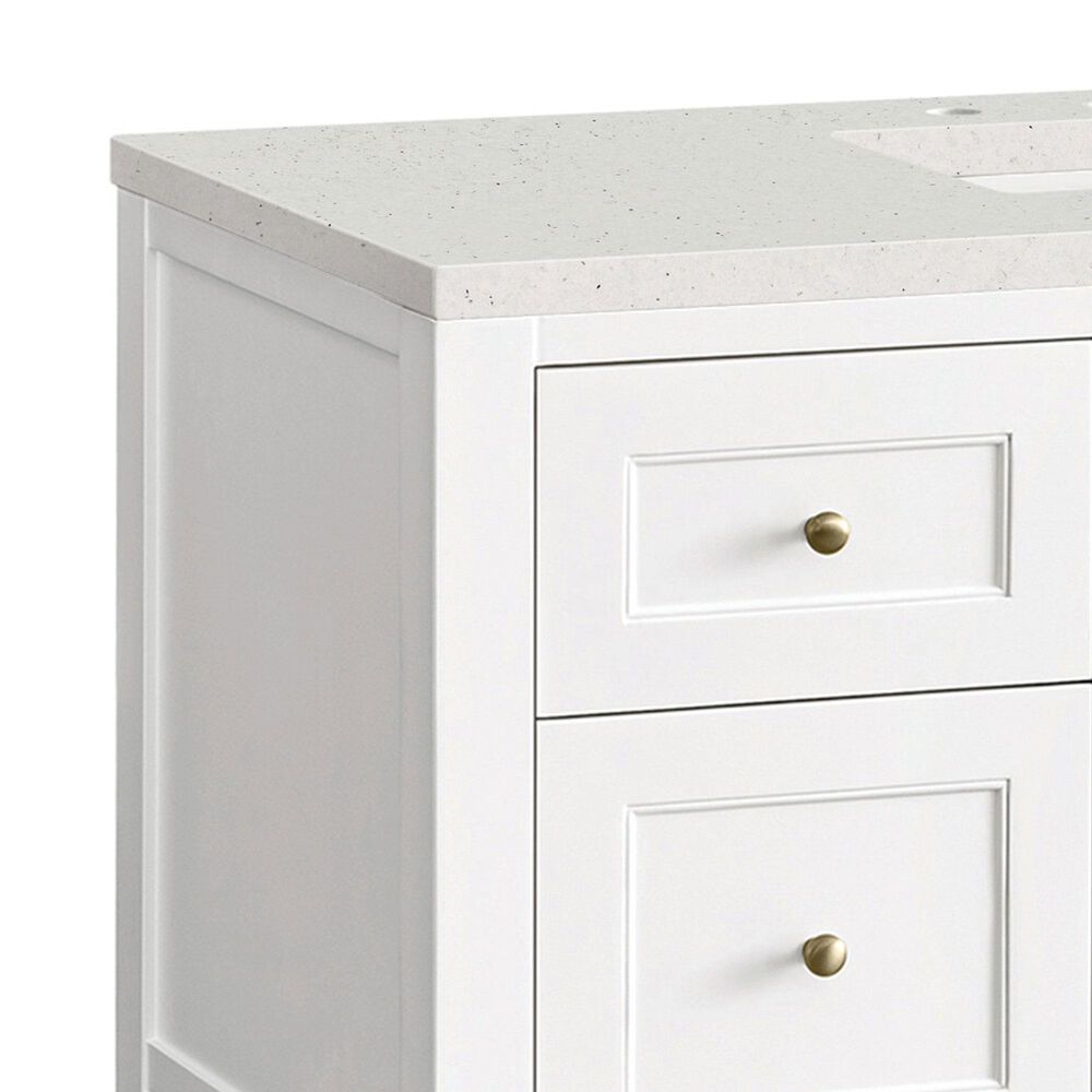 James Martin Vanities Breckenridge 48&quot; Single Bathroom Vanity in Bright White with 3 cm Lime Delight Quartz Top and Rectangular Sink, , large
