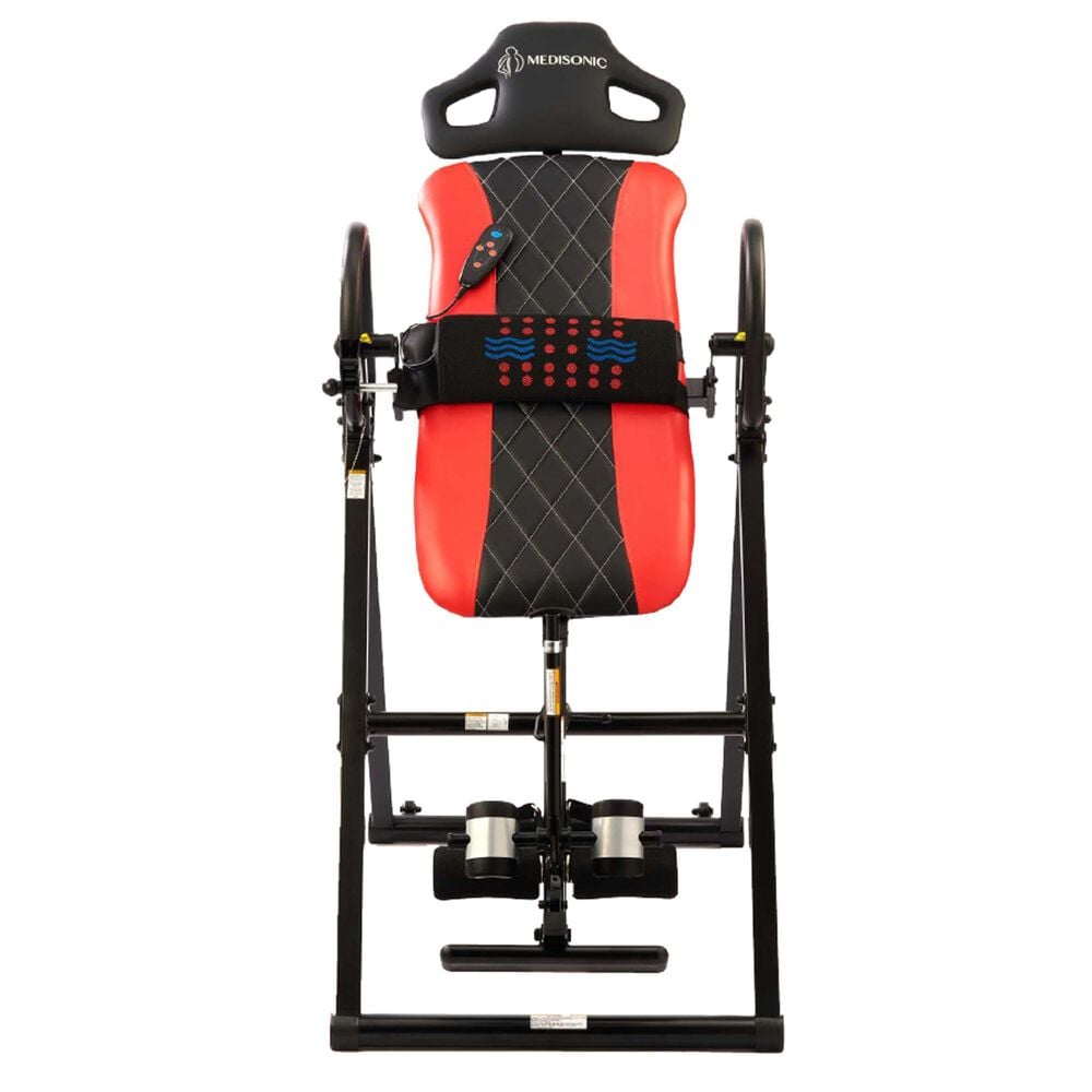 Zeus Gear Inversion Therapy Table with Adjustable Headrest and Adjustable Massage Lumbar Pad in Black and Red, , large